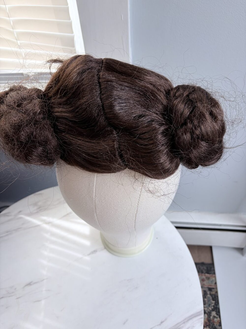 Brown Double Bun Costume Wig Space Buns Princess Hair